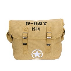WWII Canvas Bag – D-DAY 1944 – U.S. Army Allied Star – 10L Military Shoulder Bag – Vintage Style