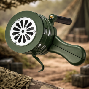 Hand-Crank Military Siren – Olive Green