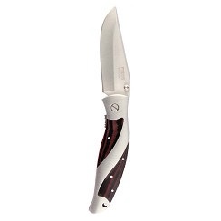 Knife + Clip Brown D027LRMCT – Elegant Folding Knife with Wood and Metal Finish