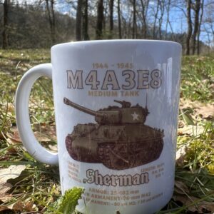 U.S. Army M4A3E8 Sherman Tank Mug – WWII Military Coffee Cup – Vintage Style Gift